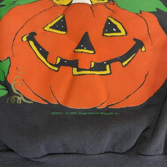Vtg Peanuts Snoopy Halloween Sweatshirt Graphic Dog Pumpkin Fall Unisex Size M - Picture 5 of 7